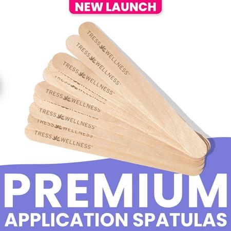 Tress Wellness Wooden Hair Removal Wax Applicator Sticks, Disposable Wax Stick Spatula, 50 Count