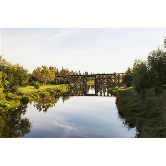 Tressel Bridge Over Sturgeon River - St. Albert Alberta Canada Poster Print - 38 x 24 in. - Large