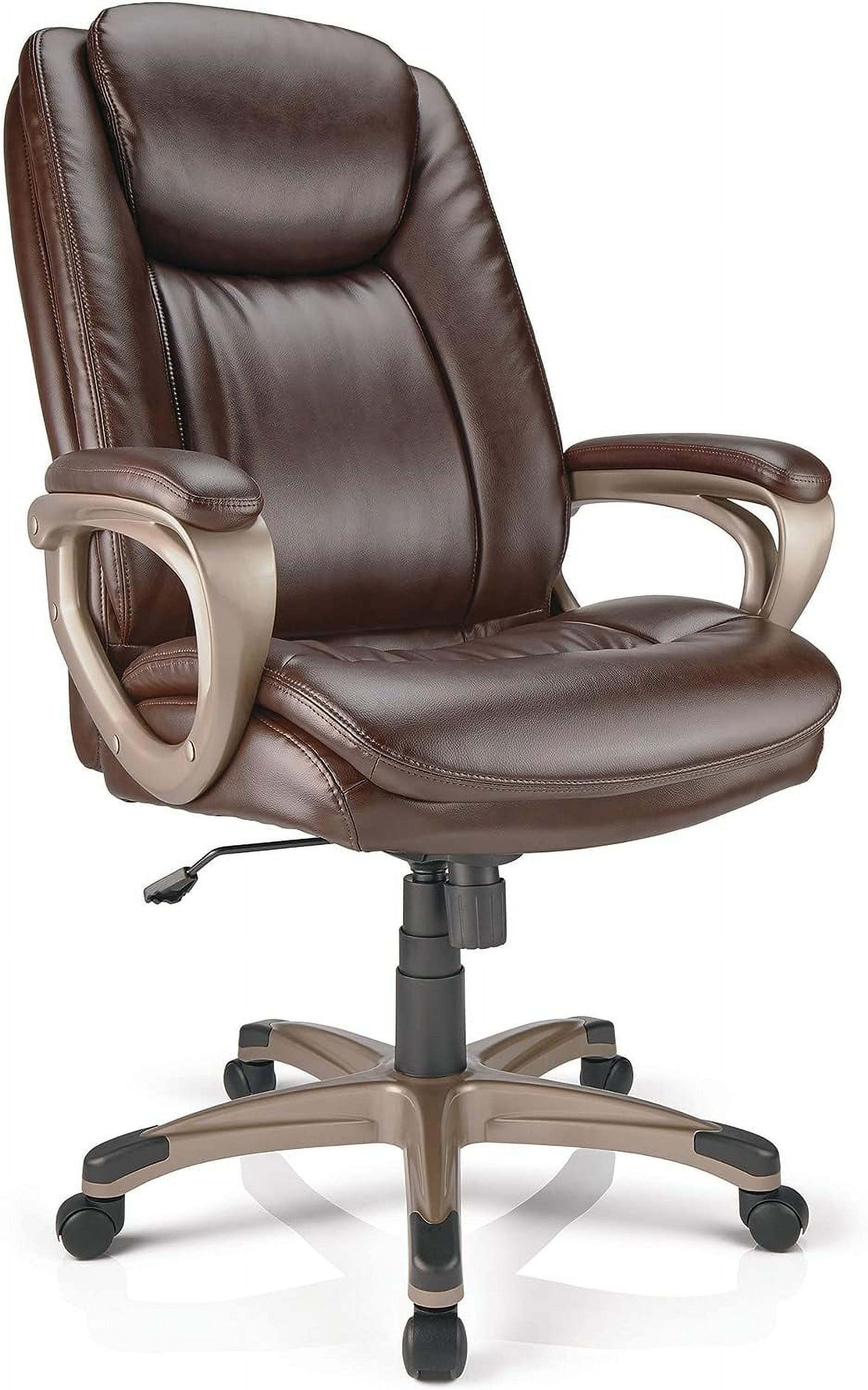 Tresswell Bonded Leather High-Back Chair, Brown/Champagne - Walmart.com