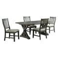 thumbnail image 1 of Trestle 5PC 96" Rectangle Extendable Dining Table Set in Distressed Gray Wood, 1 of 4