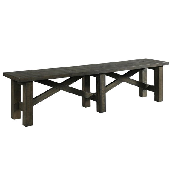 Trestle 72" Long Dining Bench in Distressed Gray Wood / Entryway Seating