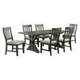 thumbnail image 1 of Trestle 7PC 96" Rectangle Extendable Dining Table Set in Distressed Gray Wood, 1 of 4