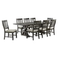 thumbnail image 1 of Trestle 9PC 96" Rectangle Extendable Dining Table Set in Distressed Gray Wood, 1 of 3