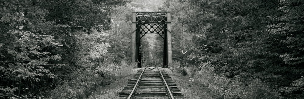 Trestle bridge over railroad track White Mountain National Forest Bartlett Carroll County New Hampshire USA Canvas Art - Panoramic Images (6 x 18)