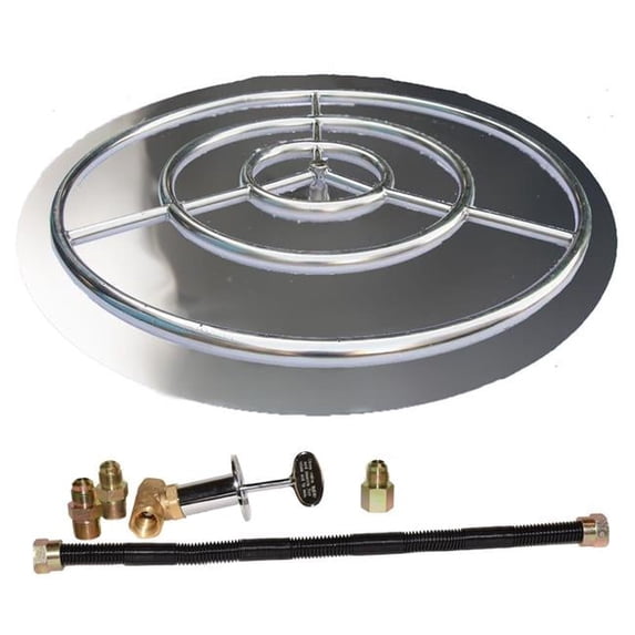 Tretco FPK-OBRSS-BK3P-36NG 36 in. Stainless Steel Pan Ring Pro-Kit Natural Gas