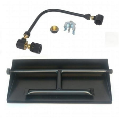 Tretco OB2-BK2-18-LP 15 in. 14GA Powder Coated Dual Burner Pan Kit, Liquid Propane