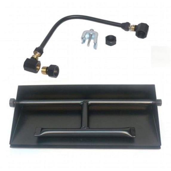 Tretco OB2-BK2-18-NG 15 in. 14GA Powder Coated Dual Burner Pan Kit, Natural Gas
