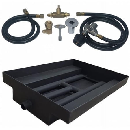 Tretco OB2BB-BK1-24-LP 21 in. 14GA Powder Coated Burner Island Kit, Liquid Propane