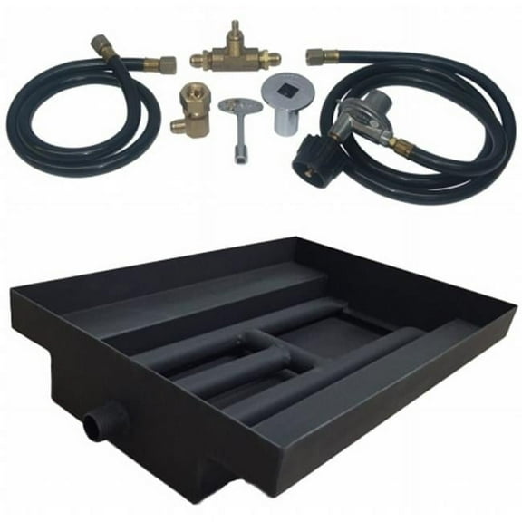 Tretco OB2BB-BK1-30-LP 27 in. 14GA Powder Coated Burner Island Kit, Liquid Propane