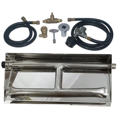 Tretco OB2SS-BK1-36-LP 32 in. Stainless Steel Dual Burner Pan, Liquid Propane