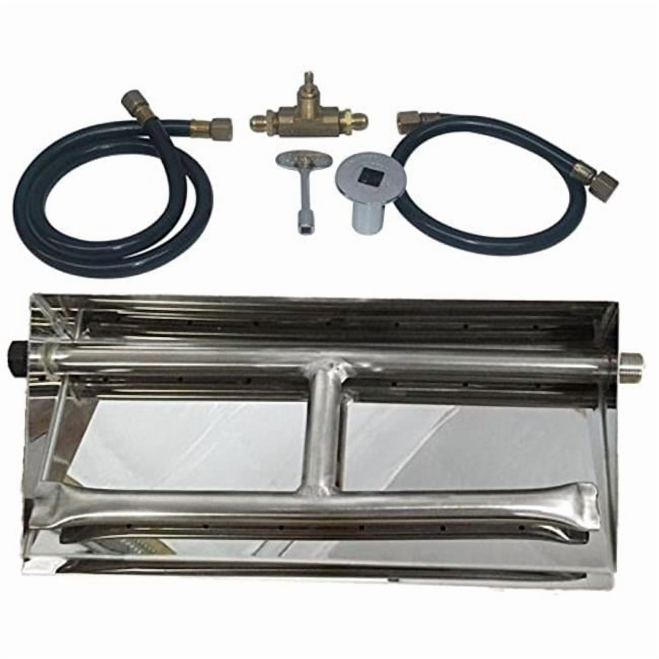 Tretco OB2SS-BK1-36-NG 32 in. Stainless Steel Dual Burner Pan, Natural Gas
