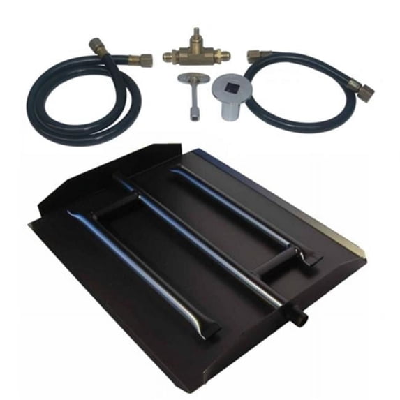 Tretco OB3-BK1-24-NG 23 in. 14GA Powder Coated Triple Extra Flame Burner Kit, Natural Gas