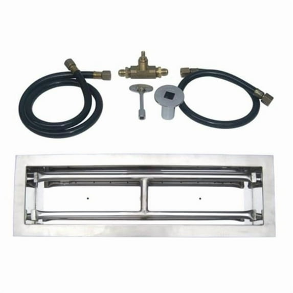 Tretco OB4SS-BK1-36-NG 36 in. Stainless Steel Drop-In Rectangular Burner Kit, Natural Gas