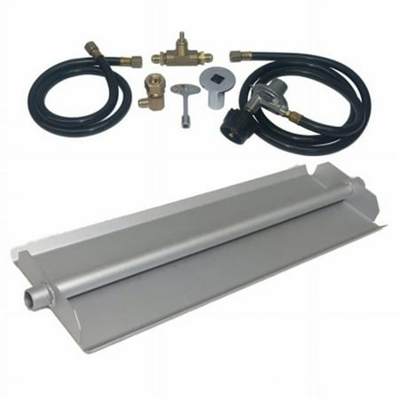 Tretco OB5-BK1-24-LP 24 in. 14GA Powder Coated Linear Burner Pan Kit, Liquid Propane