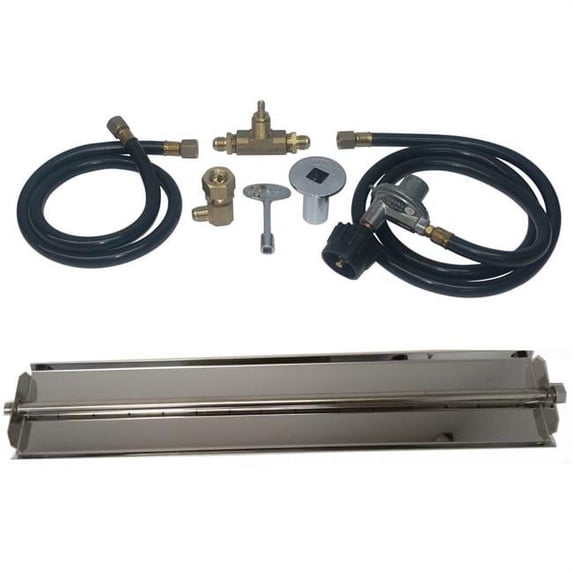 Tretco OB5SS-BK1-18-LP 18 in. Stainless Steel Linear Burner Pan Kit, Liquid Propane