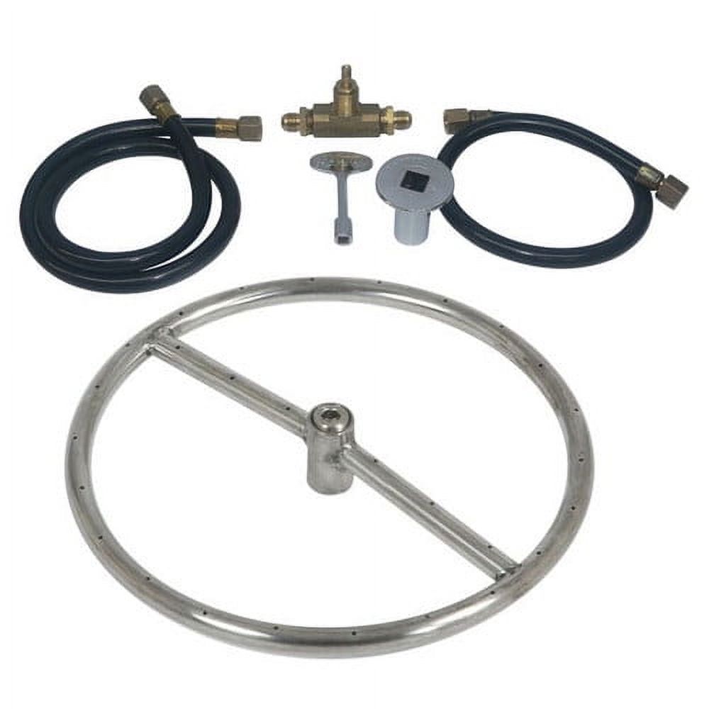 Tretco Stainless Steel Fire Pit Natural Gas Ring Kit