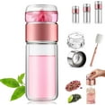 thumbnail image 1 of Tretiva Glass Infuser, Tea 3-in-1 Smart Tea Infuser, Travel Glass Tea Infuser, Double Layered Glas Tea Separation Leak-Proof Tea Maker, for Blooming & Loose Leaf Tea , Tea Water Separation Pot, 1 of 6
