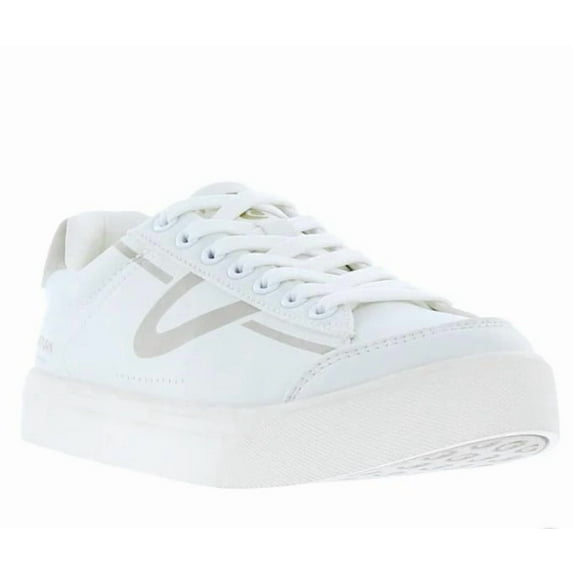Tretorn Women's Lace-Up Sneakers, Flat Heel, Medium Width, Round Toe, White, Size 7