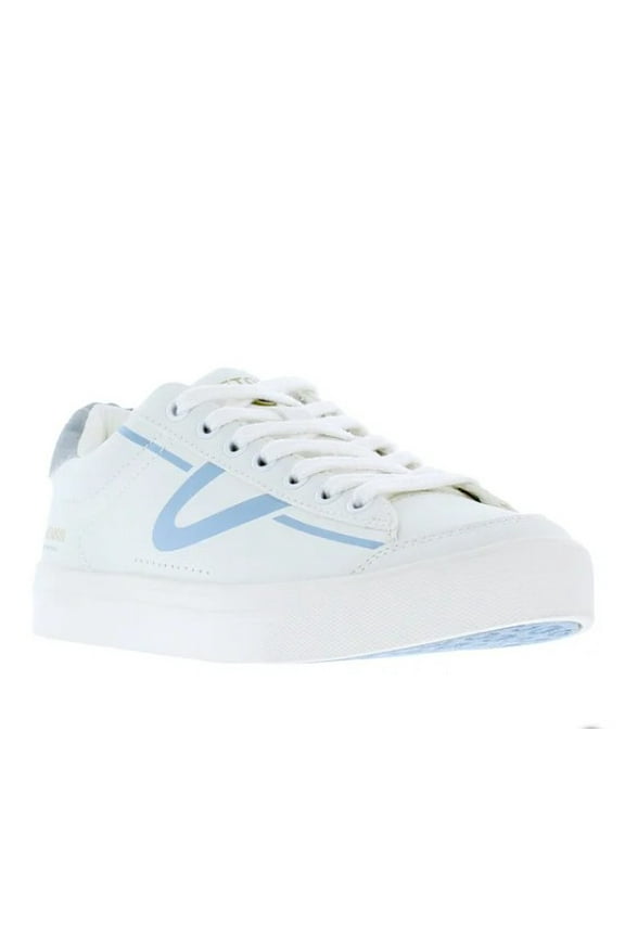 Ladies' Size 8, Hopper Lace-Up Sneakers Shoes, White & Blue