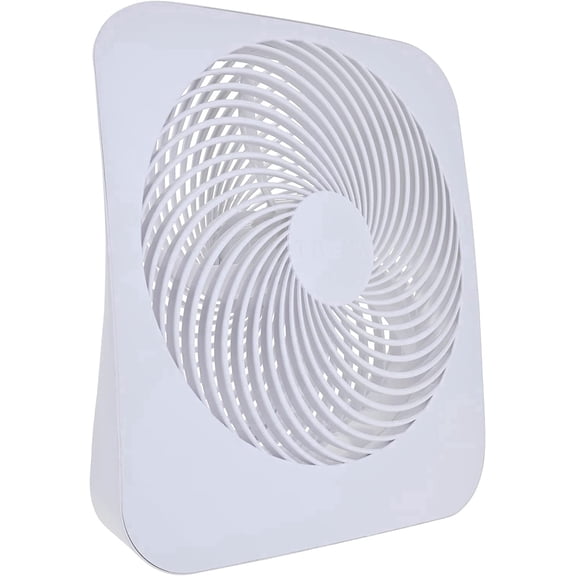 Treva 10-Inch Portable Fan, Powered by Battery and/or AC Adapter - Desk Fan Air Circulating with 2 Cooling Speeds for Personal and Travel Use (White)