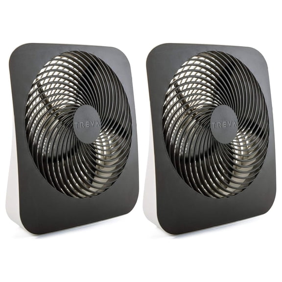 Treva 10-Inch Portable Desktop Air Circulation Battery Fan - 2 Cooling Speeds 2 Pack Fan 2 Fan