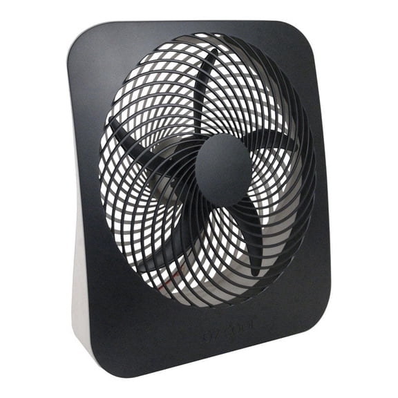 Treva 10-Inch Portable Fan, Powered by Battery and/or AC Adapter - Desk Fan Air Circulating with 2 Cooling Speeds for Personal and Travel Use (Black)