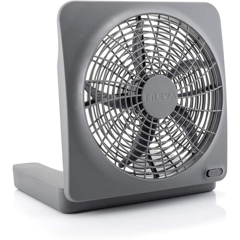 Treva 10 inch Battery Powered Portable 2 Speed Table Fan with