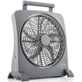 thumbnail image 1 of Treva 10 inch Rechargeable Portable Fan Smart Power Air Circulator. Plug-In AC Adapter and Battery Powered, USB Charging Port, For Camping Travel and Indoors Use, 1 of 9