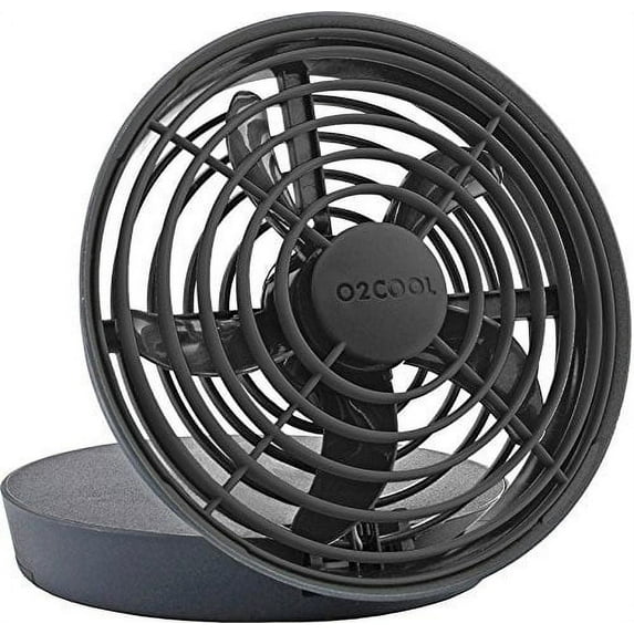 Treva 5" Portable Battery Powered, USB Powered or AC Powered Desktop Fan, Black