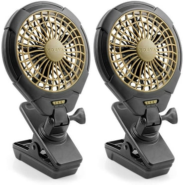 Treva 5" inch Battery Powered Clip Cool Fan with Multi-directional Adjustable Head, 2 Units