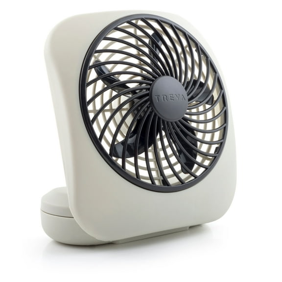 Treva 5 inch Portable Battery Powered 2 Speed Desktop Fan, Gray