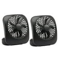 thumbnail image 1 of Treva 5 inch Portable Battery Powered 2 Speed Personal Desktop Fan, Black, 2 Pack, 1 of 7