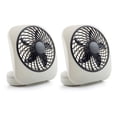 thumbnail image 1 of Treva 5 inch Portable Battery Powered 2 Speed Personal Desktop Fan, Gray, 2 Pack, 1 of 8