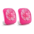 thumbnail image 1 of Treva 5 inch Portable Battery Powered 2 Speed Personal Desktop Fan, Raspberry, 2 Pack, 1 of 7