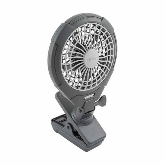 Treva Battery Operated 5 inch Clip Fan with Multi-directional Rotating Head - Khaki