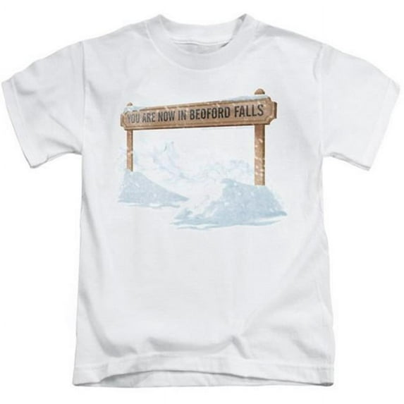 Trevco It Is A Wonderful Life-Bedford Falls Short Sleeve Juvenile 18-1 Tee- White - Medium 5-6