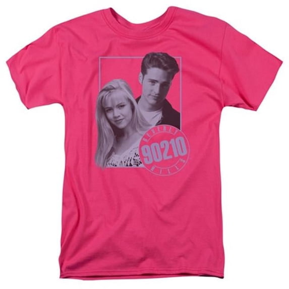 Trevco 90210-Brandon & Kelly Short Sleeve Adult 18-1 Tee - Hot Pink- 2X