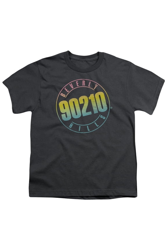 90210-Color Blend Logo - Short Sleeve Youth 18-1 Tee - Charcoal- Extra Large