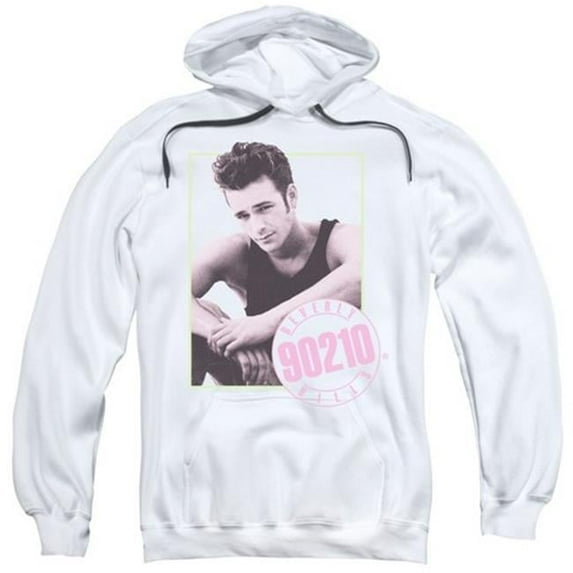 Trevco 90210-Dylan - Adult Pull-Over Hoodie - White- Medium