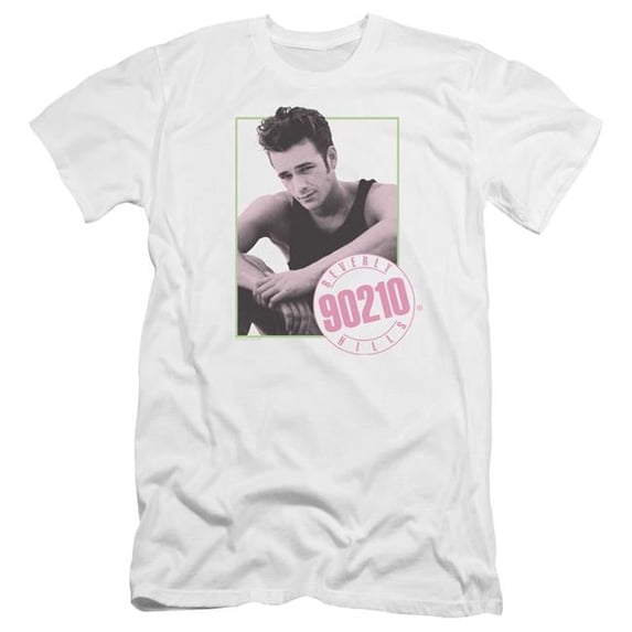 Trevco CBS773-PSF-5 90210 & Dylan Premium Canvas Adult Cotton Slim Fit 30-1 T-Shirt, White - 2X