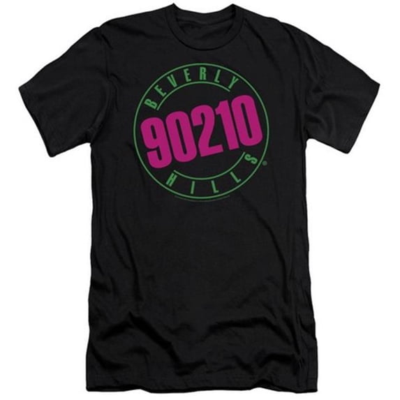 Trevco 90210-Neon - Short Sleeve Adult 30-1 Tee - Black- Small