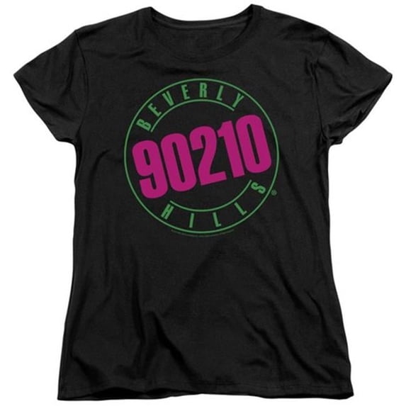Trevco 90210-Neon Women's Tee - Black- Small