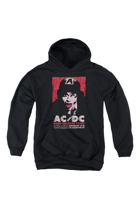 AC/DC High Voltage Live 1975 Youth Pullover Hoodie Sweatshirt Black