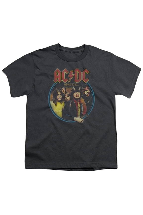 ACDC101-YT-1 ACDC Highway to Hell-S by S Youth Short Sleeve Shirt, Charcoal - Small