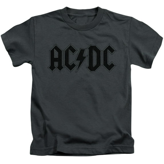 Little Boys' AC/DC Worn Logo Childrens T-shirt 4 Charcoal