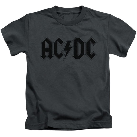 Little Boys' AC/DC Worn Logo Childrens T-shirt 7 Charcoal