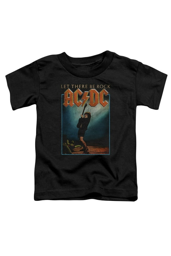 ACDC110-TT-2 ACDC Let There Be Rock-S by S Toddler Tee, Black - Medium 3T