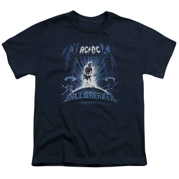 Trevco ACDC111-YT-1 ACDC Ballbreaker-S by S Youth Short Sleeve Shirt, Navy - Small