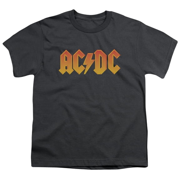 Trevco ACDC118-YT-3 ACDC Logo-S by S Youth Short Sleeve Shirt, Charcoal - Large