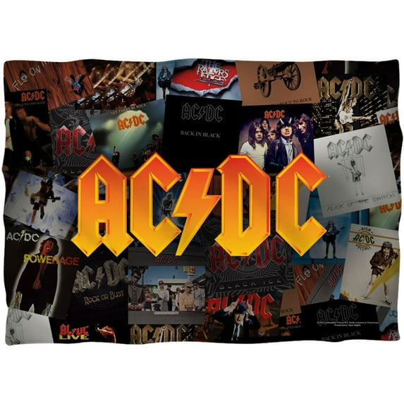 Acdc Albums (Front/Back Print) Pillow Case (White, 20x28)